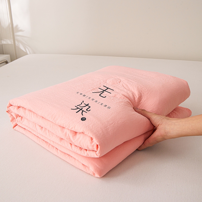 91家纺网 家纺一手货源 找家纺 恒畅 2025新款A类无染抗菌夏被被芯夏凉被空调被 无染夏被-粉色