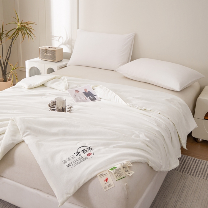 91家纺网 家纺一手货源 找家纺 恒畅 2025新款A类原棉抗菌夏被被芯夏凉被空调被 原棉夏被-白色