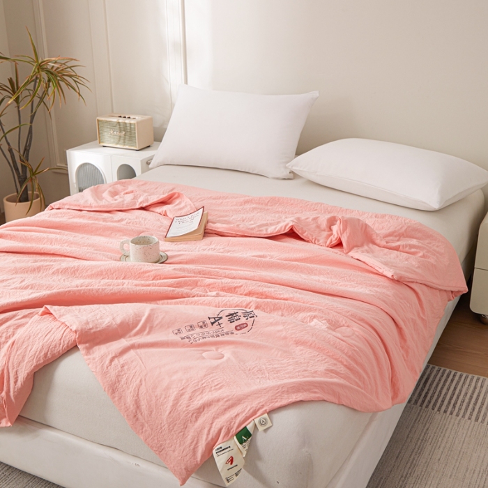 91家纺网 家纺一手货源 找家纺 恒畅 2025新款A类原棉抗菌夏被被芯夏凉被空调被 原棉夏被-粉色