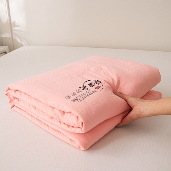 91家纺网 家纺一手货源 找家纺 恒畅 2025新款A类原棉抗菌夏被被芯夏凉被空调被 原棉夏被-粉色