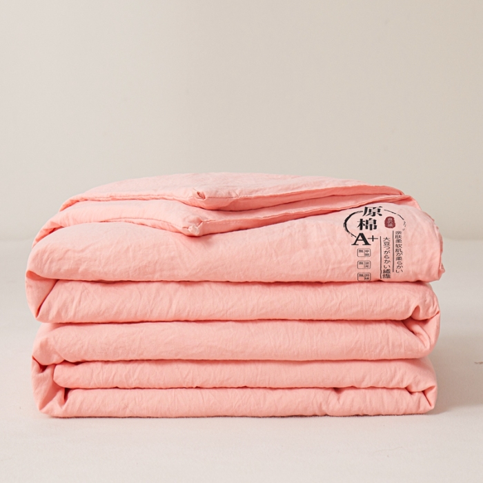91家纺网 家纺一手货源 找家纺 恒畅 2025新款A类原棉抗菌夏被被芯夏凉被空调被 原棉夏被-粉色