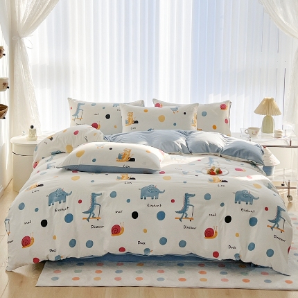 91家纺网 家纺一手货源 找家纺 （总）2025新款轻奢高密度磨毛卡通风水洗棉四件套床上用品