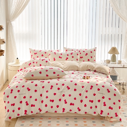 91家纺网 家纺一手货源 找家纺 （总）2025新款轻奢高密度磨毛卡通风水洗棉四件套床上用品