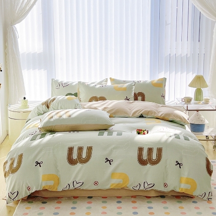 91家纺网 家纺一手货源 找家纺 （总）2025新款轻奢高密度磨毛卡通风水洗棉四件套床上用品