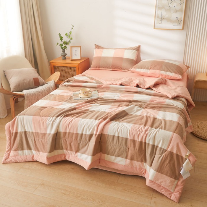 91家纺网 家纺一手货源 找家纺 （总）熙宴 2025新款无印风新疆棉花夏被四件套