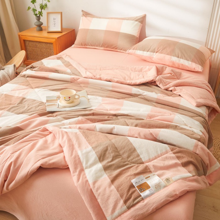 91家纺网 家纺一手货源 找家纺 （总）熙宴 2025新款无印风新疆棉花夏被四件套