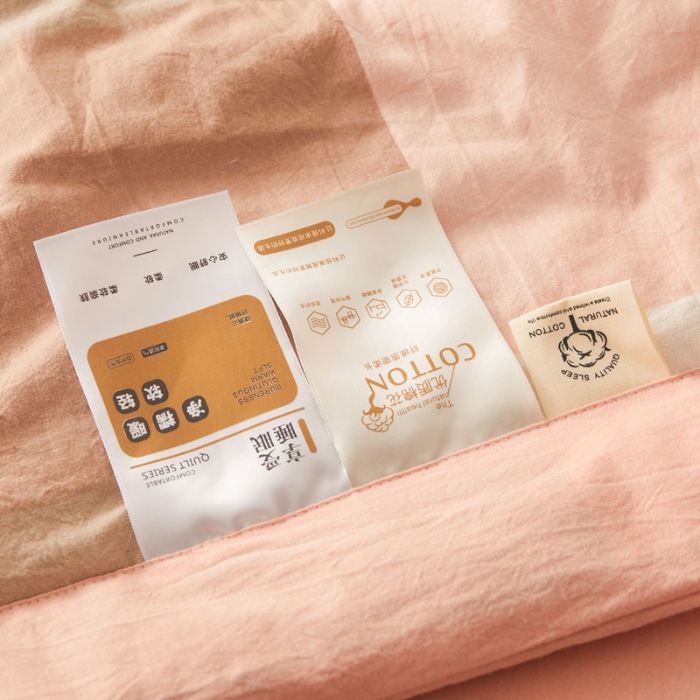 91家纺网 家纺一手货源 找家纺 熙宴 2025新款无印风新疆棉花夏被四件套 粉大格