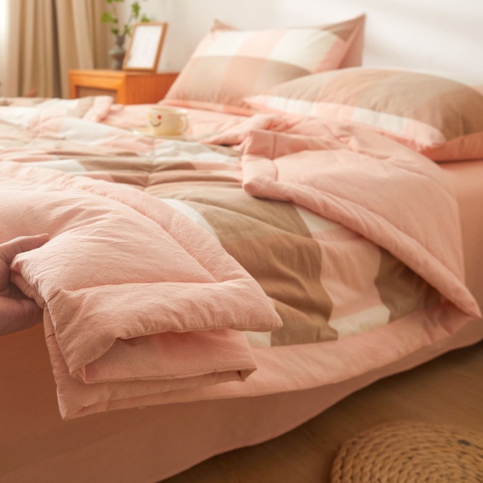 91家纺网 家纺一手货源 找家纺 （总）熙宴 2025新款无印风新疆棉花夏被四件套