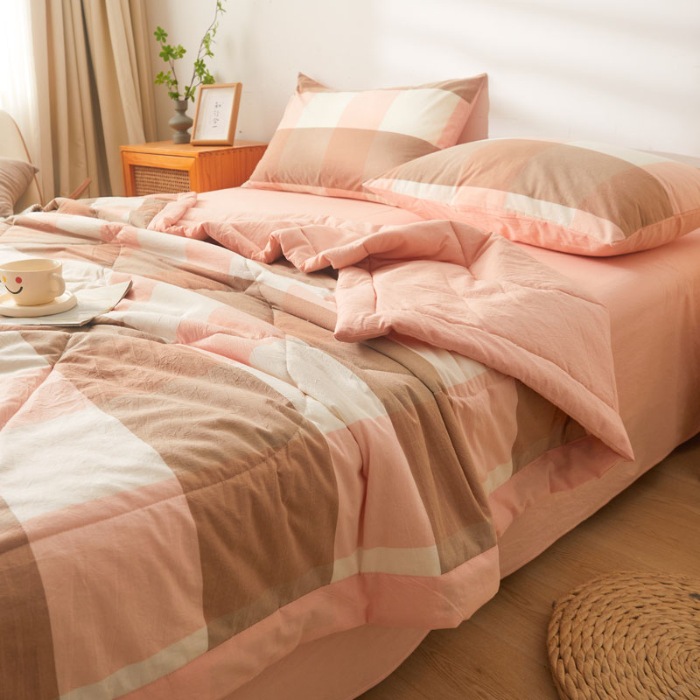 91家纺网 家纺一手货源 找家纺 （总）熙宴 2025新款无印风新疆棉花夏被四件套