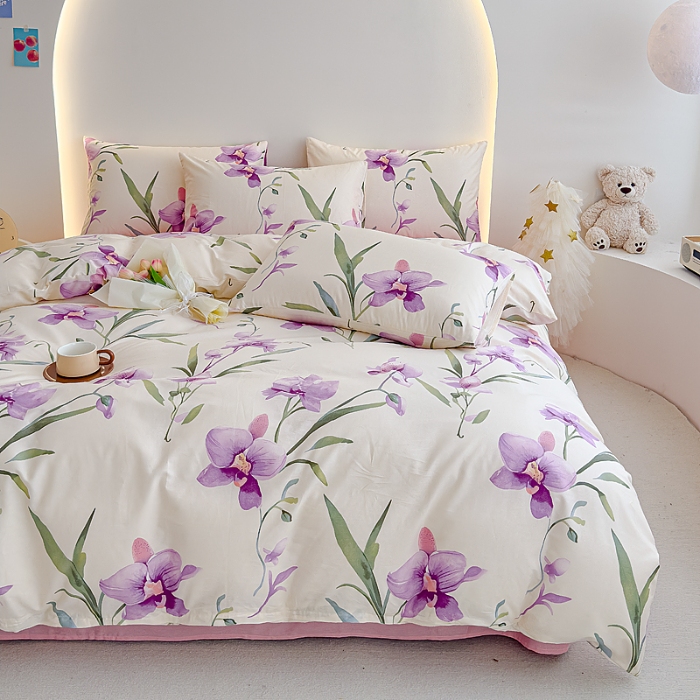 91家纺网 家纺一手货源 找家纺 （总）【苏东来】2025年小清新纯棉印花四件套少女风甜美13372小碎花印花全棉四件套套件ins多巴胺田园风纯棉四件套被套床单枕套