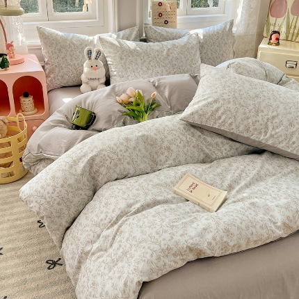 91家纺网 家纺一手货源 找家纺 （总）2025新款春季高支密度亲肤磨毛长绒棉全棉四件套学生款床上用品