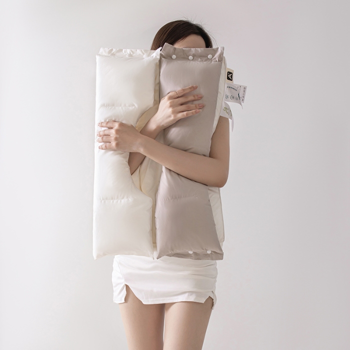 91家纺网 家纺一手货源 找家纺 （总）欣梦莱家纺全棉A类喷气三合一护颈枕牵引颈椎按扣可拆分不压耳枕芯