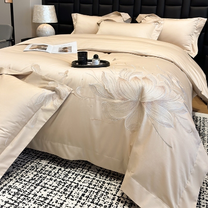 91家纺网 家纺一手货源 找家纺 星蕴家纺 2025新品新疆全棉刺绣四件套-尤娜