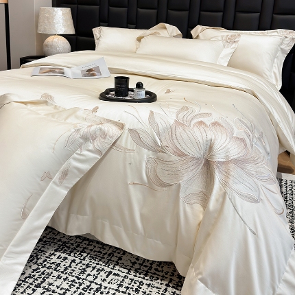 91家纺网 家纺一手货源 找家纺 星蕴家纺 2025新品新疆全棉刺绣四件套-尤娜