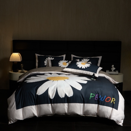 91家纺网 家纺一手货源 找家纺 花沐 2025新款轻奢潮牌亲肤棉纯棉四件套 帕酪