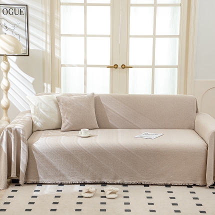 91家纺网 家纺一手货源 找家纺 沐沐 2026新款云感防水沙发巾豆沙