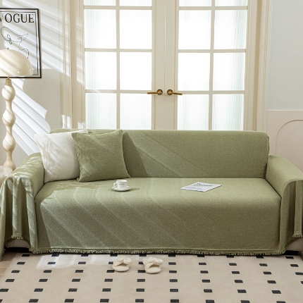 91家纺网 家纺一手货源 找家纺 沐沐 2026新款云感防水沙发巾军绿