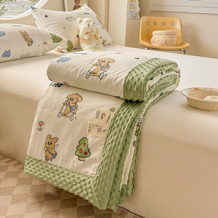 91家纺网 家纺一手货源 找家纺 （总）梦依依 2025新款40支全棉豆豆被大豆被夏被春秋被子被芯 加微信送买家秀