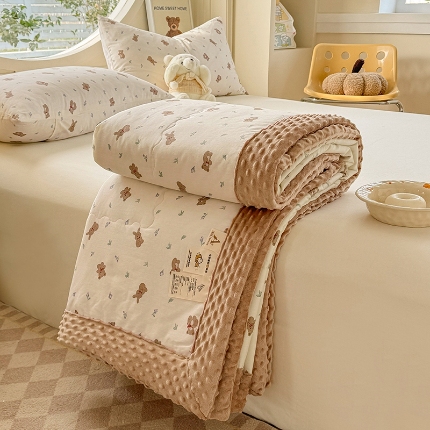 91家纺网 家纺一手货源 找家纺 （总）梦依依 2025新款40支全棉豆豆被大豆被夏被春秋被子被芯 加微信送买家秀