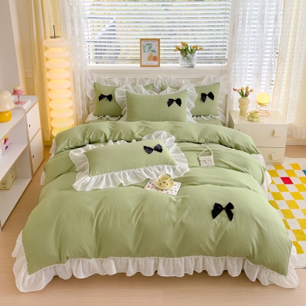 91家纺网 家纺一手货源 找家纺 （总）（总）2025新款韩式泡泡棉四件套针织棉四件套水洗真丝纯棉全棉四件套