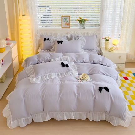 91家纺网 家纺一手货源 找家纺 （总）（总）2025新款韩式泡泡棉四件套针织棉四件套水洗真丝纯棉全棉四件套