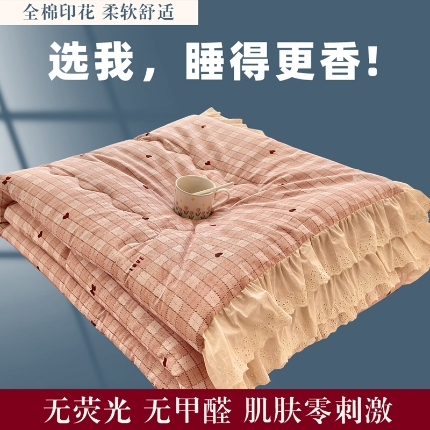 91家纺网 家纺一手货源 找家纺 （总）尊妙被业 2025新款全棉夏被纯棉花边夏凉被空调被床盖三件套