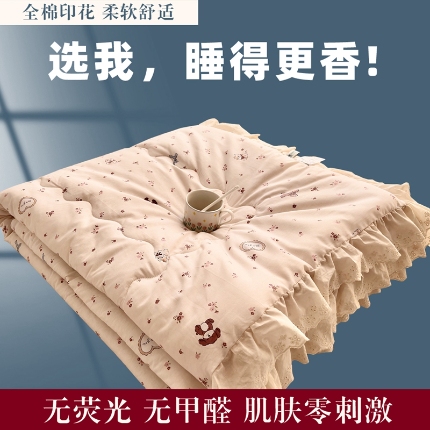 91家纺网 家纺一手货源 找家纺 （总）尊妙被业 2025新款全棉夏被纯棉花边夏凉被空调被床盖三件套