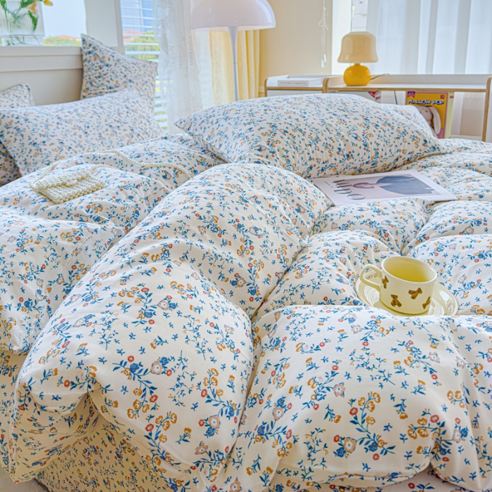 91家纺网 家纺一手货源 找家纺 （总）【苏东来】2025高端AA版有氧全棉双层纱 纯棉四件套纯棉双层纱四件套针织棉泡泡棉色织水洗棉四件套全棉四件套