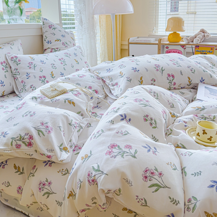 91家纺网 家纺一手货源 找家纺 （总）【苏东来】2025高端AA版有氧全棉双层纱 纯棉四件套纯棉双层纱四件套针织棉泡泡棉色织水洗棉四件套全棉四件套