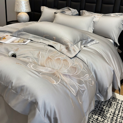 91家纺网 家纺一手货源 找家纺 （总）星蕴家纺 2025新品新疆全棉刺绣四件套-尤娜