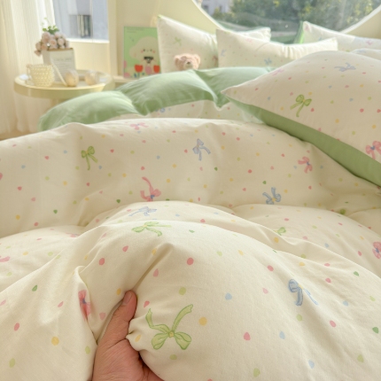 91家纺网 家纺一手货源 找家纺 （总）耀悦家纺 2025新款双层纱印花四件套