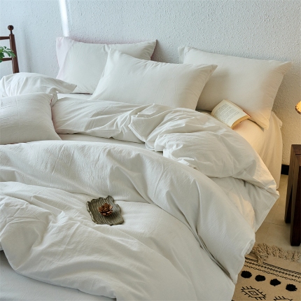 91家纺网 家纺一手货源 找家纺 （总）兰紫橙家纺 2025新款A类色织全棉水洗棉四件套