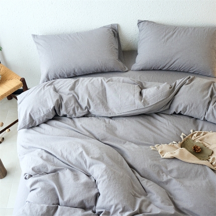 91家纺网 家纺一手货源 找家纺 （总）兰紫橙家纺 2025新款A类色织全棉水洗棉四件套