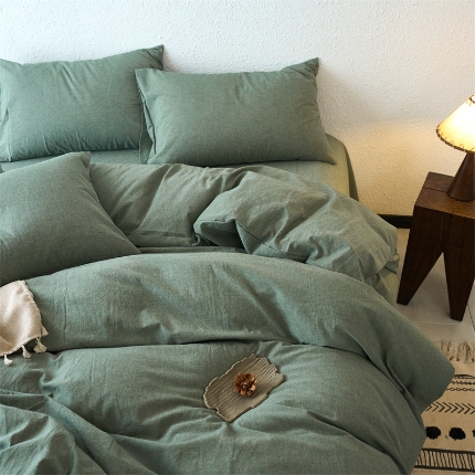 91家纺网 家纺一手货源 找家纺 （总）兰紫橙家纺 2025新款A类色织全棉水洗棉四件套