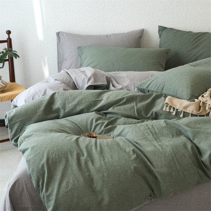 91家纺网 家纺一手货源 找家纺 （总）兰紫橙家纺 2025新款A类色织全棉水洗棉四件套