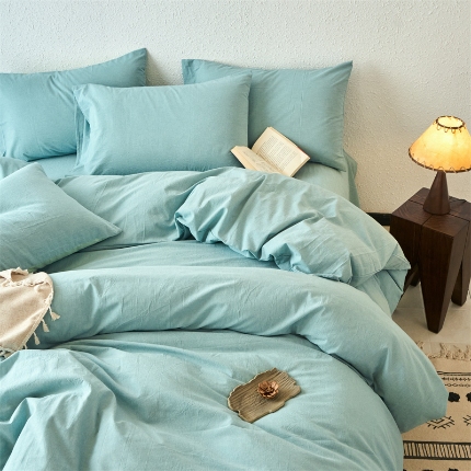 91家纺网 家纺一手货源 找家纺 （总）兰紫橙家纺 2025新款A类色织全棉水洗棉四件套