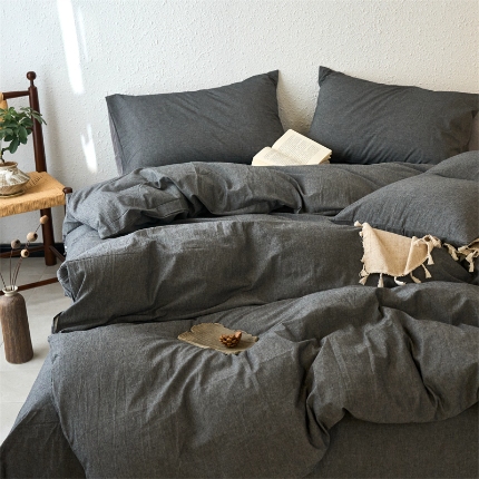 91家纺网 家纺一手货源 找家纺 （总）兰紫橙家纺 2025新款A类色织全棉水洗棉四件套