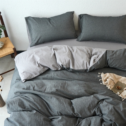 91家纺网 家纺一手货源 找家纺 （总）兰紫橙家纺 2025新款A类色织全棉水洗棉四件套