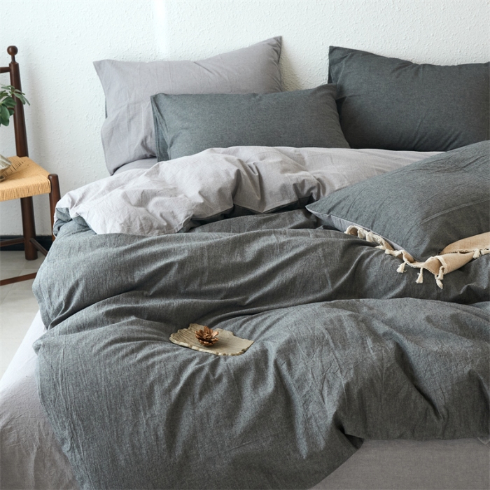 91家纺网 家纺一手货源 找家纺 （总）兰紫橙家纺 2025新款A类色织全棉水洗棉四件套