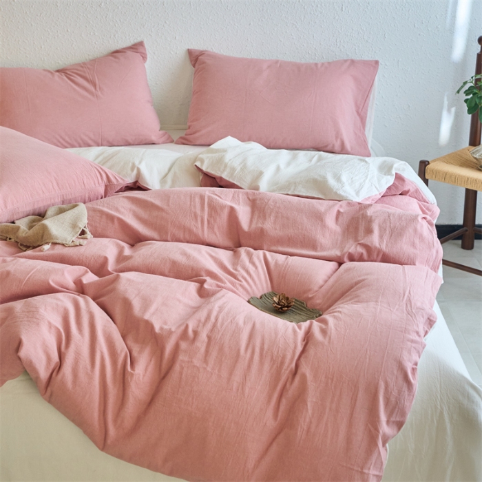 91家纺网 家纺一手货源 找家纺 （总）兰紫橙家纺 2025新款A类色织全棉水洗棉四件套