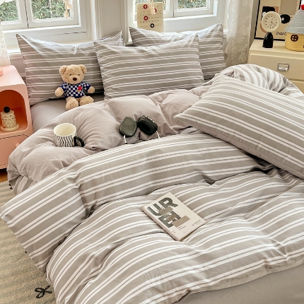 91家纺网 家纺一手货源 找家纺 （总）2005新款针织棉ins清新田园时光全棉四件套四季通用床上用品