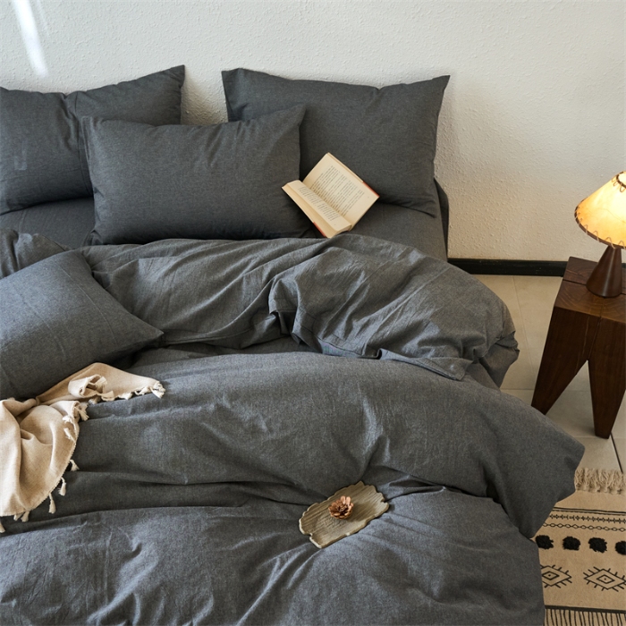 91家纺网 家纺一手货源 找家纺 （总）兰紫橙家纺 2025新款A类色织全棉水洗棉四件套