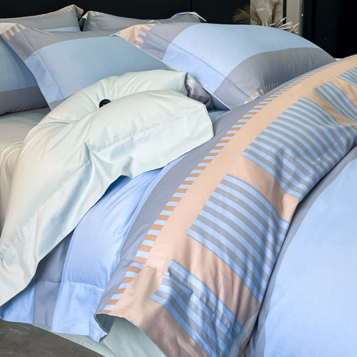 91家纺网 家纺一手货源 找家纺 （总）（控价）2025新款 专版花型 高克重A类 全棉长绒棉数码印花四件套-布拉格之恋