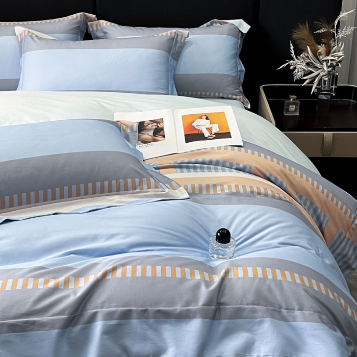 91家纺网 家纺一手货源 找家纺 （总）（控价）2025新款 专版花型 高克重A类 全棉长绒棉数码印花四件套-布拉格之恋