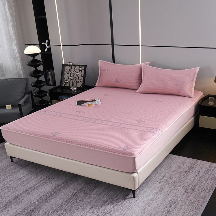 91家纺网 家纺一手货源 找家纺 （总）青雅席业 2025年新款7A抗菌母婴级纯乙纶PE刺绣凉感丝床笠款