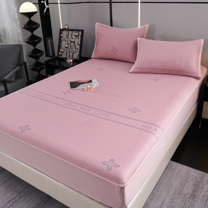 91家纺网 家纺一手货源 找家纺 （总）青雅席业 2025年新款7A抗菌母婴级纯乙纶PE刺绣凉感丝床笠款