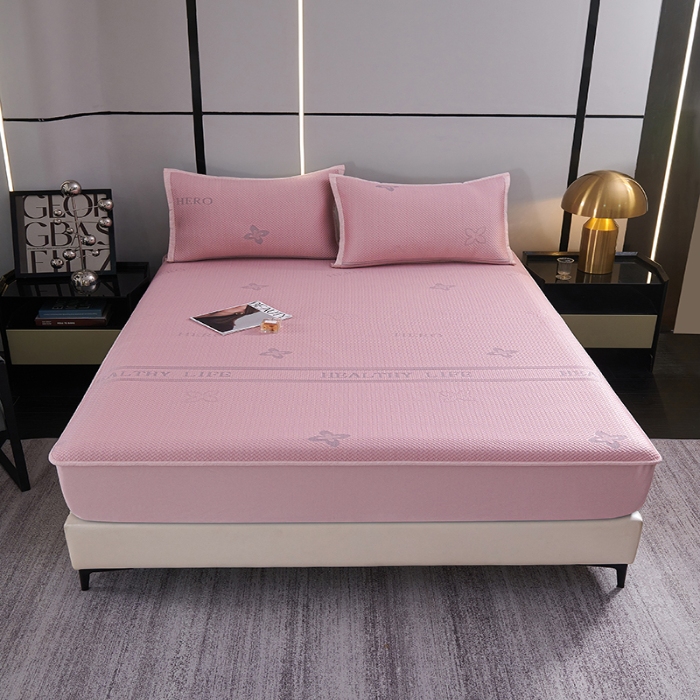 91家纺网 家纺一手货源 找家纺 （总）青雅席业 2025年新款7A抗菌母婴级纯乙纶PE刺绣凉感丝床笠款