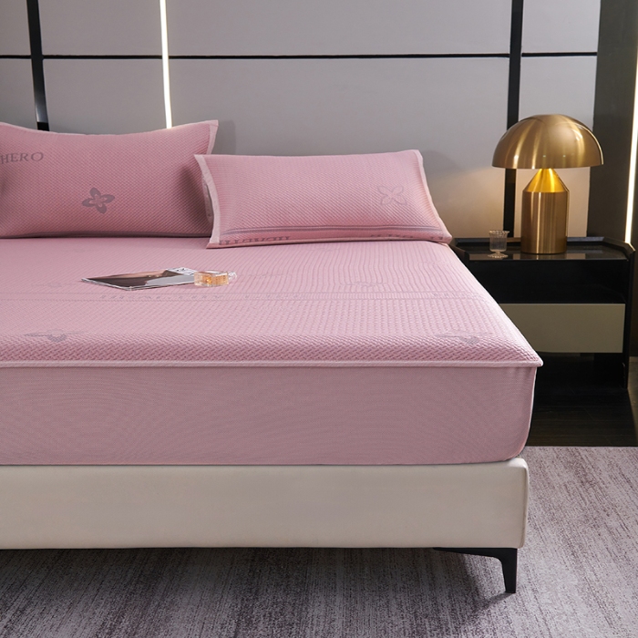 91家纺网 家纺一手货源 找家纺 （总）青雅席业 2025年新款7A抗菌母婴级纯乙纶PE刺绣凉感丝床笠款