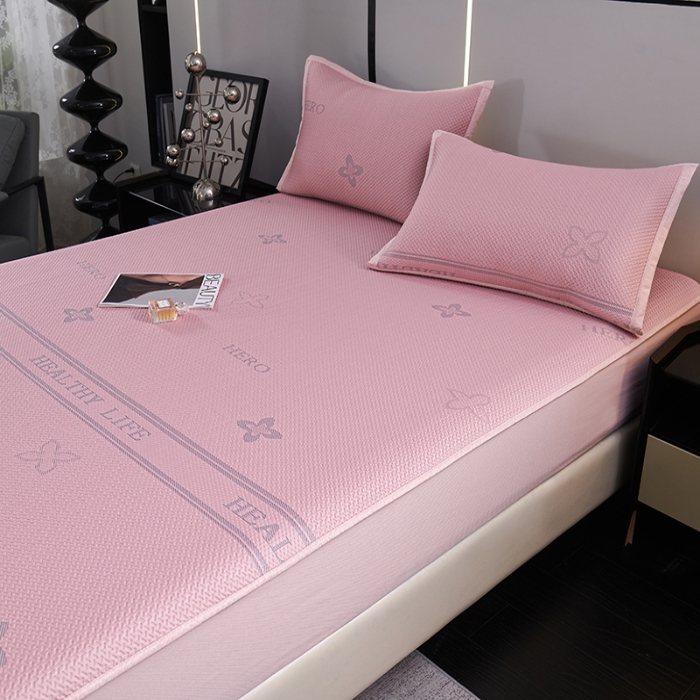 91家纺网 家纺一手货源 找家纺 （总）青雅席业 2025年新款7A抗菌母婴级纯乙纶PE刺绣凉感丝床笠款