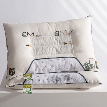 91家纺网 家纺一手货源 找家纺 （总）大熊枕芯 2023新款艾草印花决明子枕枕芯枕头